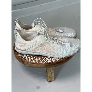 HF Barefoot Shoes Womens 39 White Rose Gold Minimalist Mesh Toggle Lace Sneakers